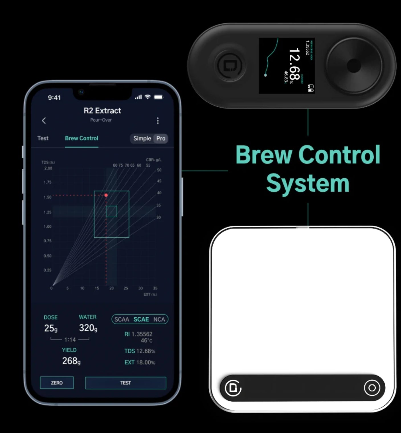 R2 Extract Coffee Refractometer & Microbalance Scale